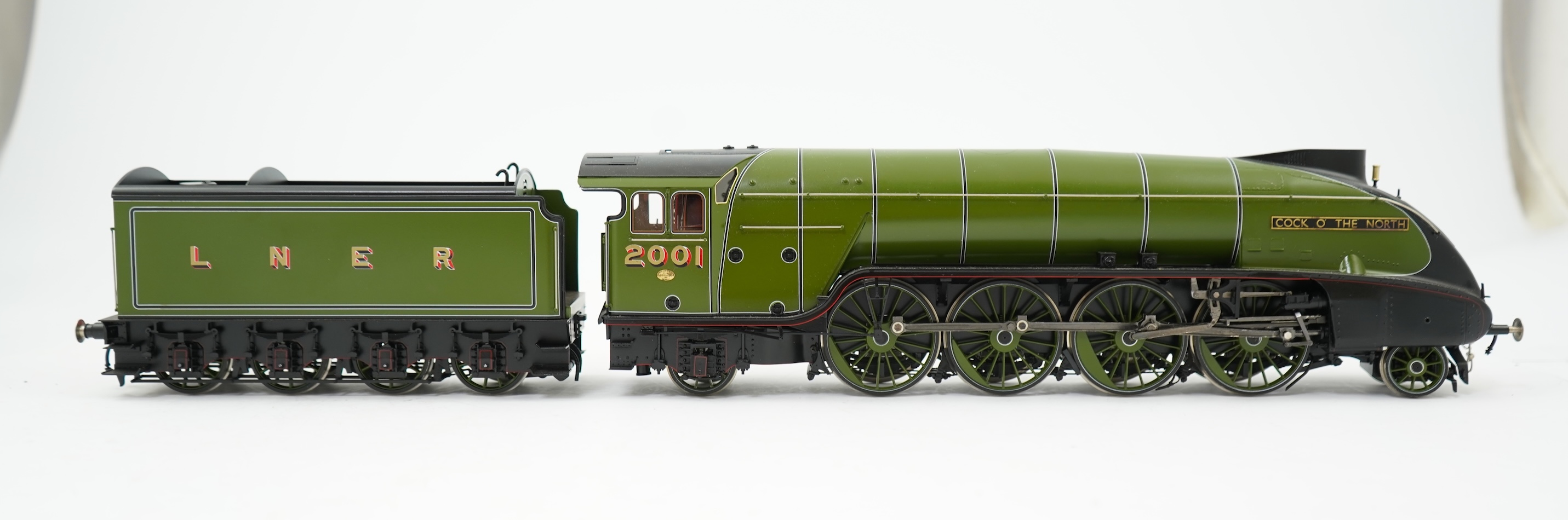 An 0 Gauge L H Lovelace & Co. by F M Models, model of LNER Class P2 Cock O’ The North, 2001 2-8-2 locomotive, powered for two rail operation, with original box.
